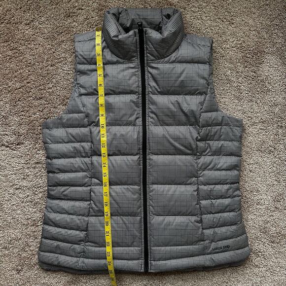Lands' End Vest Down Filled Quilted Glen Check Black White Womens Medium Outdoor - Picture 14 of 14